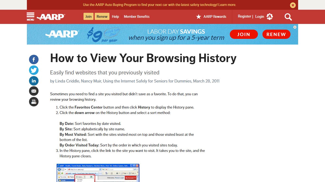 View Your Browsing History: Find sites you previously visited - AARP